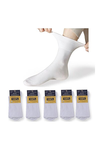 ARMANDO Sosete dama Armando, bumbac, albe, 38-41EU, set de 5 perechi