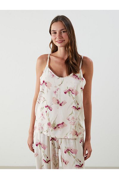 LC Waikiki Set pijamale pentru damă cu decolteu în V cu bretele florale
