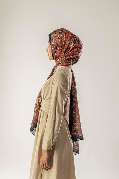 FLEUR SOİE Copper Ethnic Pattern Janjan Shal