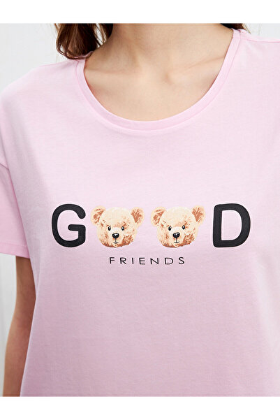 LC Waikiki Ayı Teddy Baskılı Kadın Şortlu Pijama Takımı