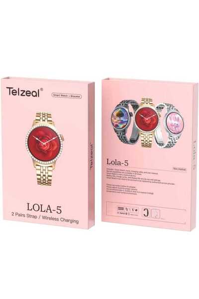 TELZEAL LOLA-5 Women's Smart Watch with Multicolor Beaded Bracelet and Strap Pair