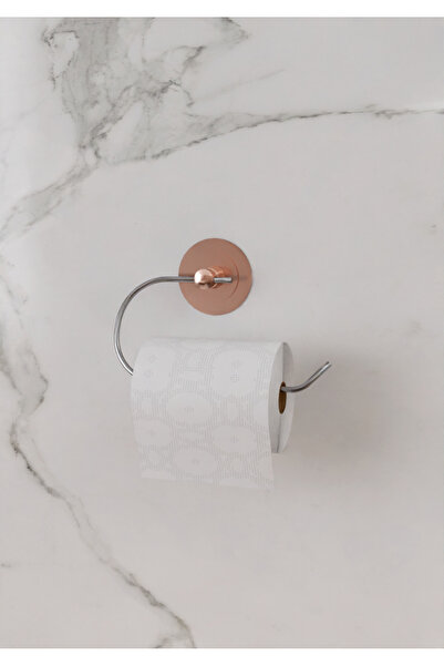 Egem Home Güçlü Yapışkanlı Garantili Rose Gold Tuvalet Kağıtlık Wc Askılık
