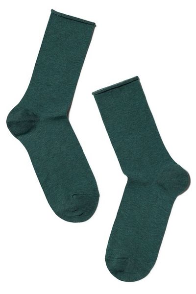Conte Elegant Șosete de damă din bumbac fără elastic, Conte Elegant Comfort 000, Turcoaz închis 38-39