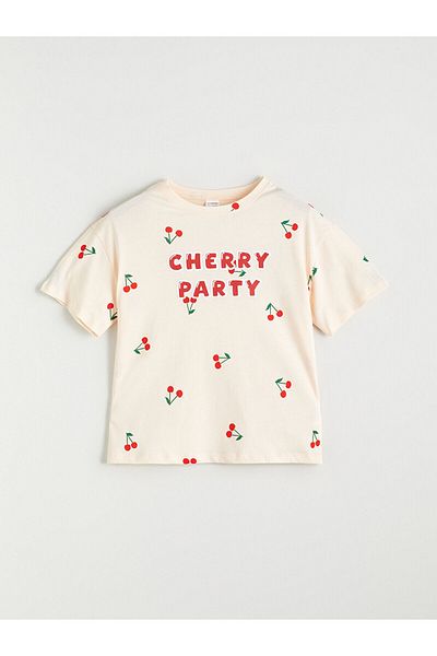 LC Waikiki Set de pijamale pentru fete cu gât crew cu pantaloni scurți
