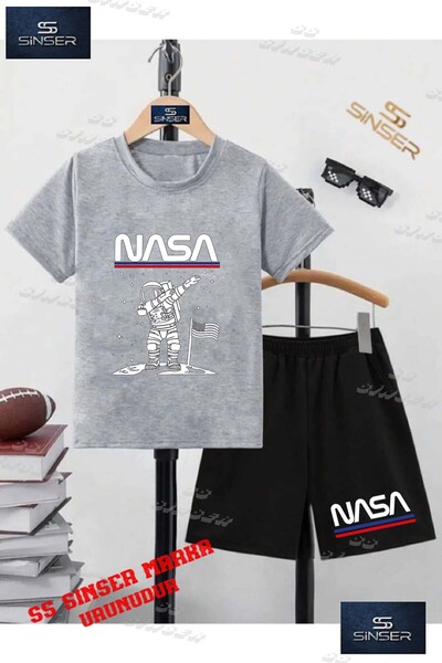 SS SİNSER تي شيرت للأطفال للجنسين "ASTRONOT WHITE UST NASA WRITING" مطبوع حسب...