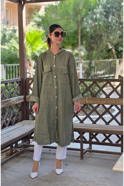 Henna Elisa keten salaş uzun gömlek