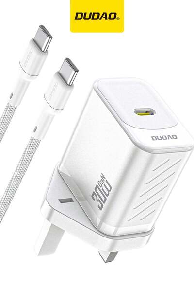 DUDAO 30W GaN Fast Charger, Power Adapter with USB-C to USB-C Cable