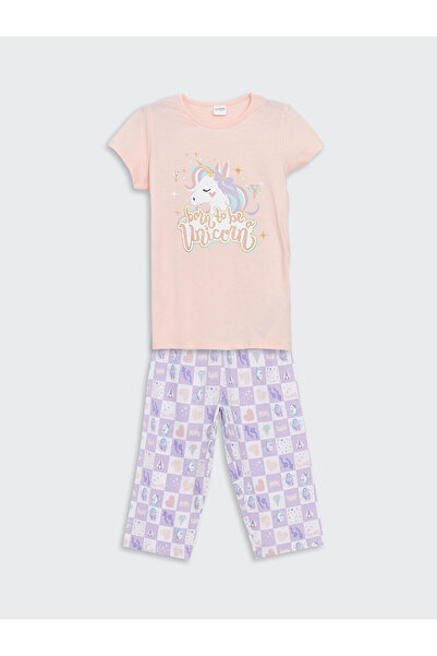 LC Waikiki Özmarka Νέα Σεζόν Σετ Πιτζάμες για Κορίτσια με Λαιμόκοψη Ποδηλάτου