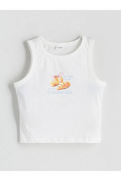 LC Waikiki Set de pijamale pentru fete cu gât crew cu pantaloni scurți