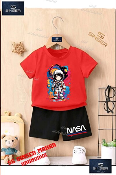 SS SİNSER تي شيرت للأطفال للجنسين "ASTRONOT GIRL COLORFUL CANVAS" مطبوع حسب ا...