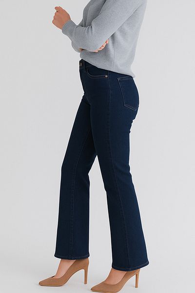 DELDNM Sasha Dark Blue Black High Waist Lycra Flare Spanish Leg Jean Trousers