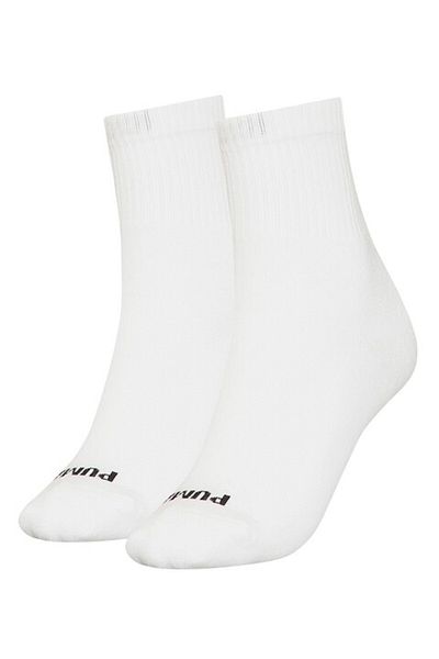 Puma - Set de șosete scurte cu logo - 2 perechi, alb, negru, 35-38