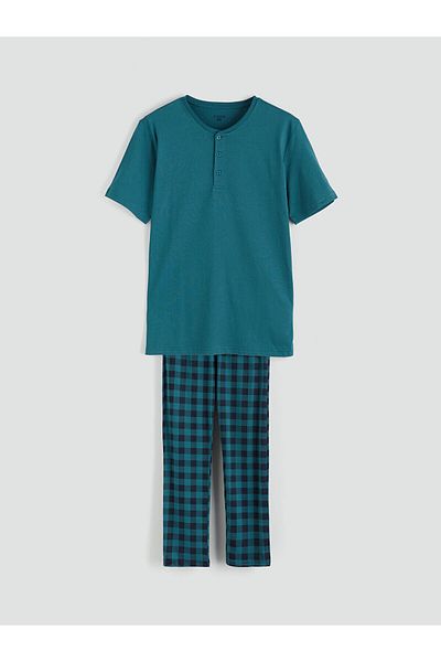 LC Waikiki Set de pijamale pentru bărbați în carouri de formă standard