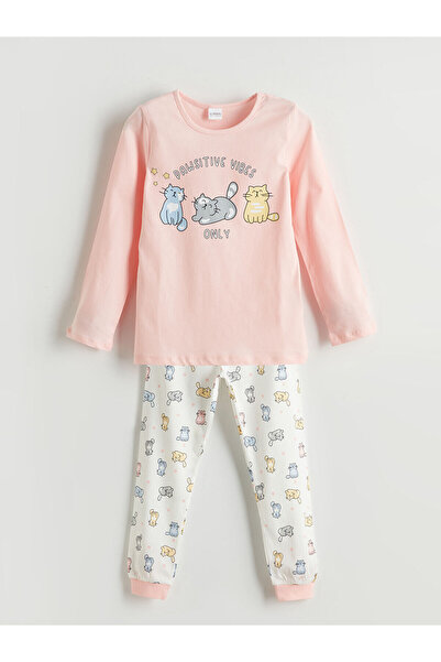 LC Waikiki Pyjama-Set für Mädchen mit Rundhalsausschnitt