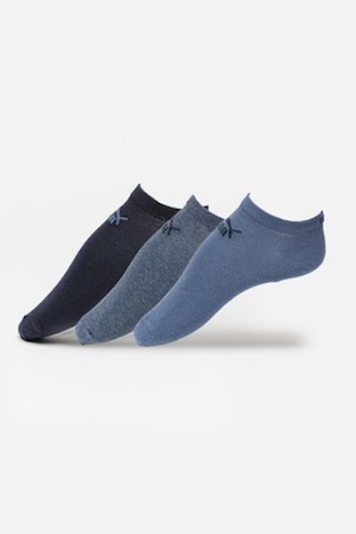 Puma - Set de șosete unisex până la gleznă cu logo - 3 perechi, albastru ultramarin, albastru prăfuit, mărimea 39-42