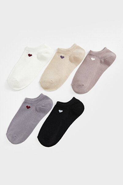 LC Waikiki , Set of ankle socks - 5 pairs, Brown, Beige, Dark Gray, Size 36-38