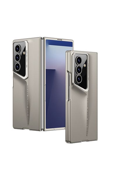 m.tk moveteck Samsung Galaxy Z Fold 7 Case Camera Protection Back Wavy Lens Surround Glossy Hard Procase