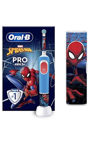 Oral-B Periuță de dinți electrică Pro Kids Spiderman pentru copii, curățare 2D, 2 programe, 1 cap