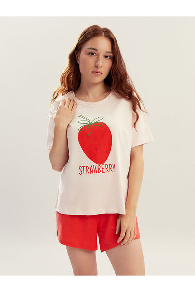 LC Waikiki Vizyon New Season Petite Printed Women's Shorts Pajama Set