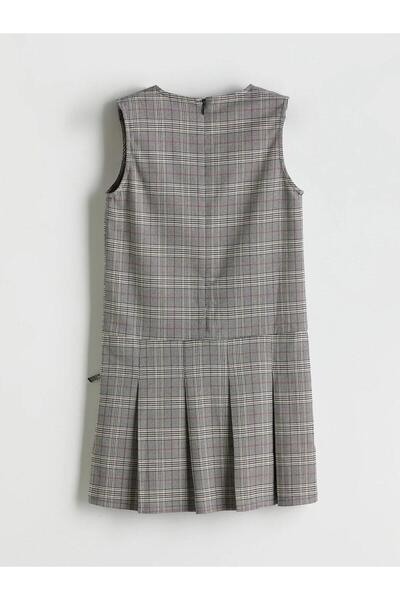 LC Waikiki LCW Kids Bisiklet Yaka Ekose Kız Çocuk Elbise (W5)