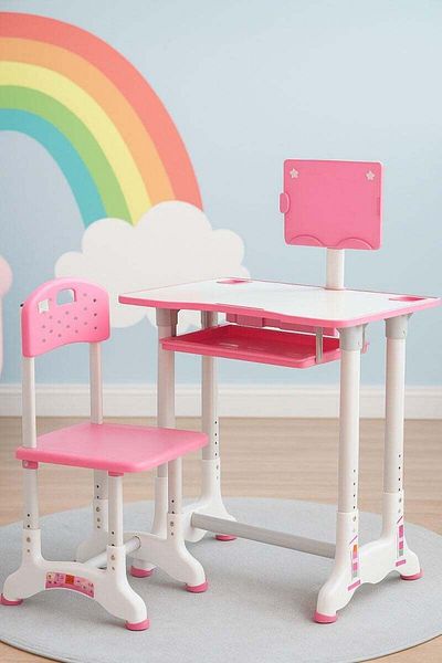 Cady One Children's Study Desk and Chair Set with Adjustable Height