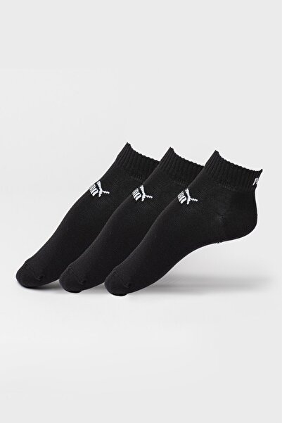 Puma Unisex cotton blend short socks set with logo - 3 pairs, black Size 35-42