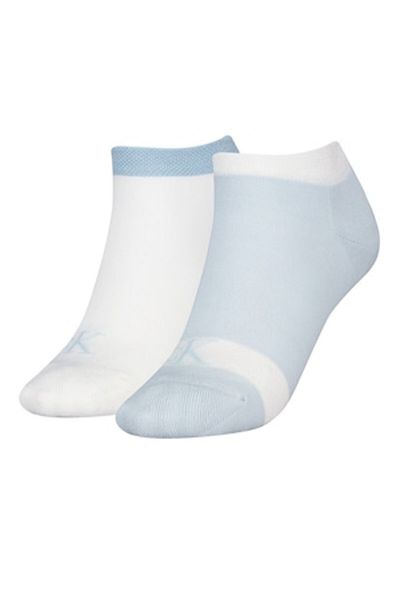 Calvin Klein , Set de șosete scurte - 2 perechi, Alb, Albastru deschis, Mărimea 39-42