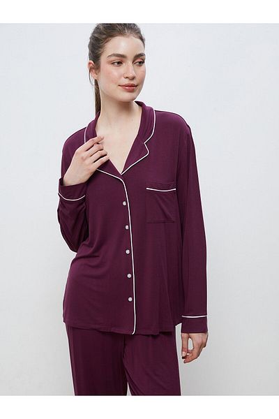 LC Waikiki Set de pijamale pentru femei cu guler de cămașă