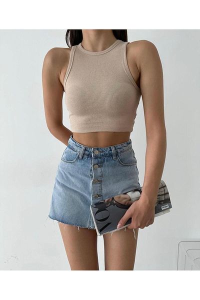QBZ Halter Collar Camisole Crop Top