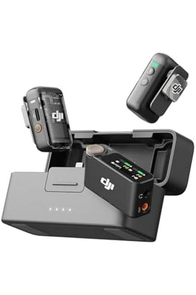DJI Mic 2, Wireless Lavalier Microphone, Noise Cancelling, 48kHz 32-bit Float Internal Recording, 82