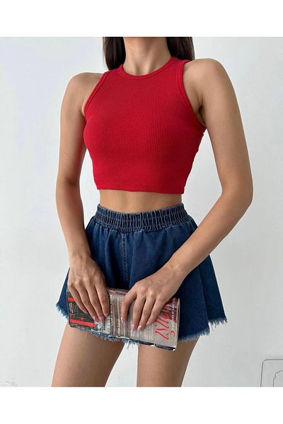 QBZ Halter Collar Camisole Crop Top