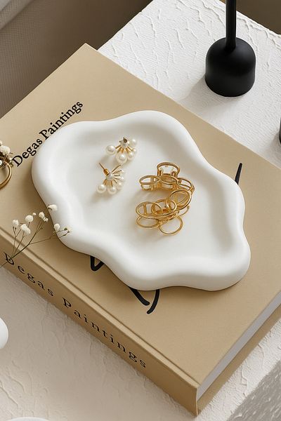 DAY HOME Decorative Cloud Pattern Plate, Jewelry Plate, Keychain