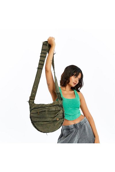 S-Ponder Urban Bohemian Style Crossbody Bag |   100% Cotton Vintage Textured