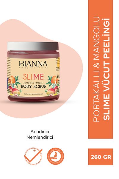 Bianna Purifying & Moisturizing Slime Body Peeling with Orange & Mango Extract - 260Gr