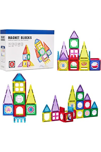 SARA Magnetic construction set, geometric shapes, 34 pieces