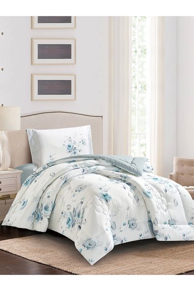 Donetella 2-Piece Digital Print Comforter Set – Twin Size 170x230 cm, Soft Microfiber Bedding Set.