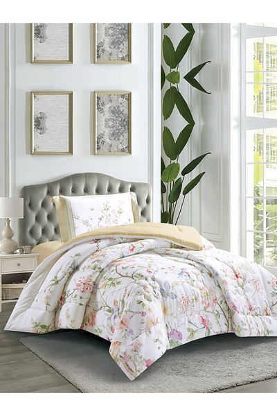 Donetella 2-Piece Digital Print Comforter Set – Twin Size 170x230 cm, Soft Microfiber Bedding Set.
