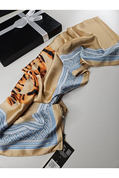 Webinay Home B Pattern Tiger Imported Silk Voile Shawl Scrafs Hijab