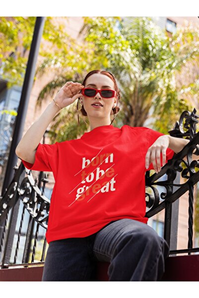 ArtYus Unisex Men/Women Born to Be Great Color Printed Oversize 100% Cotton T-Shirt