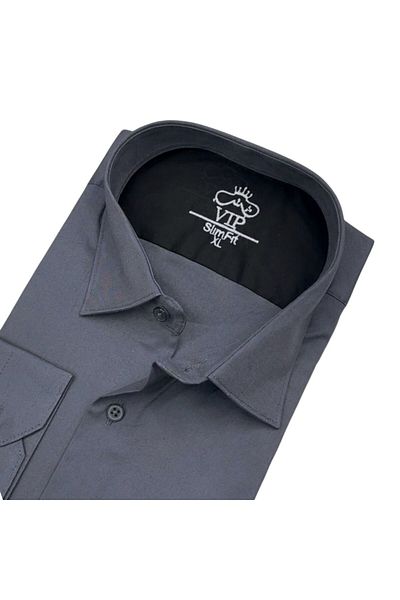 GÖMLEK GALERİSİ Slim Fit Slim Fit Plain Long Sleeve Men's Shirt