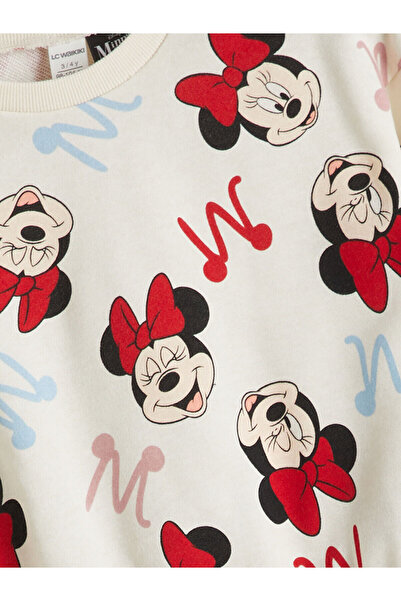 LC Waikiki Yeni Sezon Minnie Mouse Baskılı Kız Çocuk Sweatshirt ve Tayt Pantolon 2'li