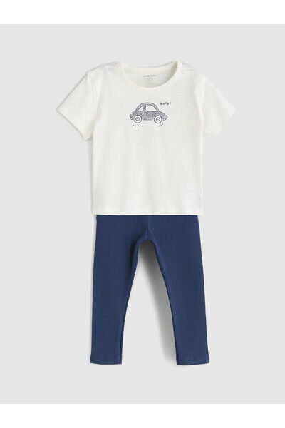 LC Waikiki Bedrucktes Baby-T-Shirt und Leggings für Jungen