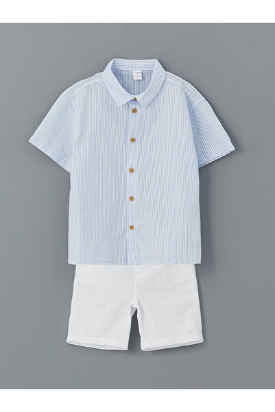 LC Waikiki Peak New Season Striped Boys' Shirt and Shorts 2-Piece