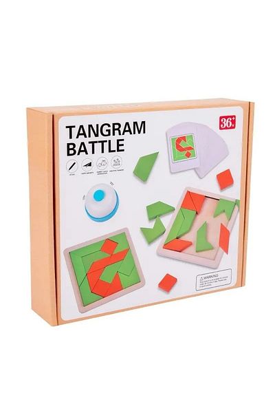sallma Tangram game for logic and concentration, made of wood