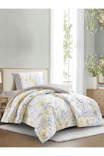 Donetella 2-Piece Digital Print Comforter Set – Twin Size 170x230 cm, Soft Microfiber Bedding Set.