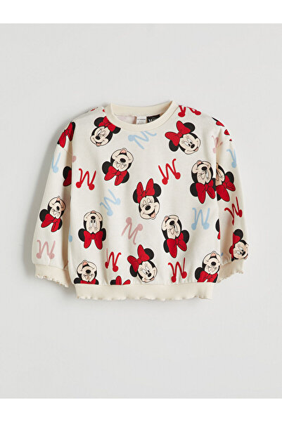 LC Waikiki Yeni Sezon Minnie Mouse Baskılı Kız Çocuk Sweatshirt ve Tayt Pantolon 2'li