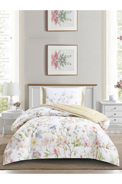 Donetella 2-Piece Digital Print Comforter Set – Twin Size 170x230 cm, Soft Microfiber Bedding Set.