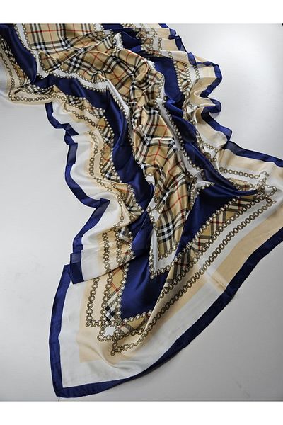 Webinay Home Plaid Pattern Imported Silk Voile Shawl Scrafs Hijab