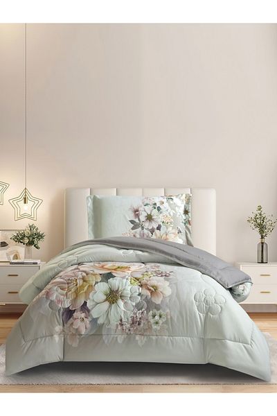 Donetella 2-Piece Digital Print Comforter Set – Twin Size 170x230 cm, Soft Microfiber Bedding Set.