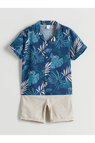 LC Waikiki Peak New Season Resort Collar Baby Boy Shirt and Shorts 2-Piece Set